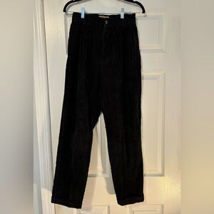 Essentials Black High-Waisted Corduroy Trousers